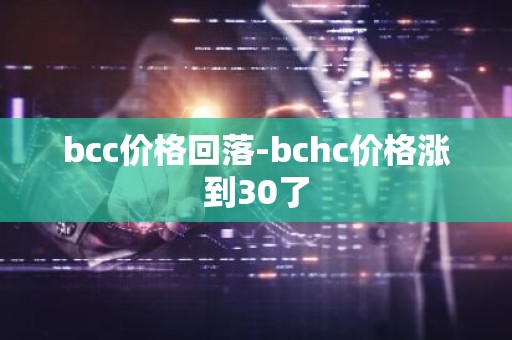 bcc价格回落-bchc价格涨到30了