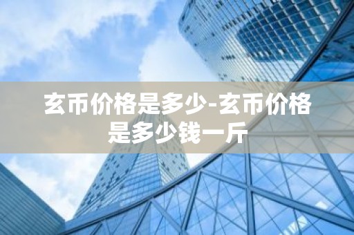 玄币价格是多少-玄币价格是多少钱一斤