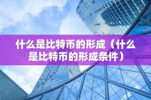 什么是比特币的形成（什么是比特币的形成条件）