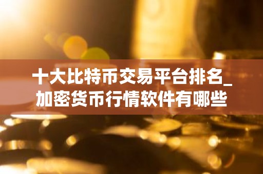 十大比特币交易平台排名_加密货币行情软件有哪些