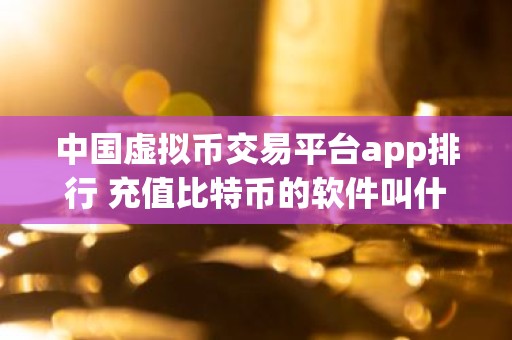 中国虚拟币交易平台app排行 充值比特币的软件叫什么名字