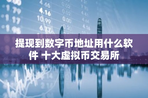 提现到数字币地址用什么软件 十大虚拟币交易所