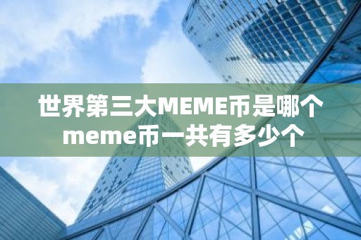 世界第三大MEME币是哪个 meme币一共有多少个