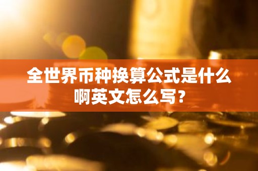 全世界币种换算公式是什么啊英文怎么写？