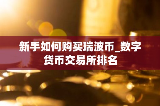 新手如何购买瑞波币_数字货币交易所排名