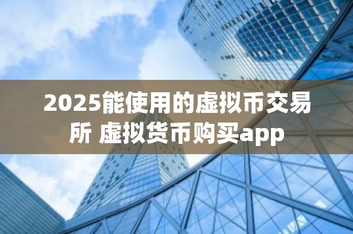 2025能使用的虚拟币交易所 虚拟货币购买app
