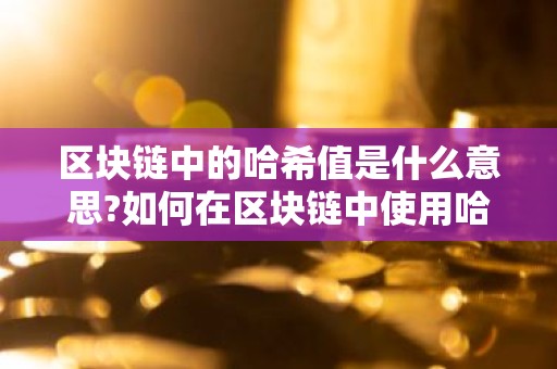 区块链中的哈希值是什么意思?如何在区块链中使用哈希值?