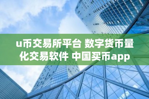 u币交易所平台 数字货币量化交易软件 中国买币app