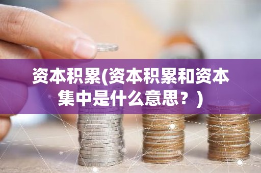 资本积累(资本积累和资本集中是什么意思？)