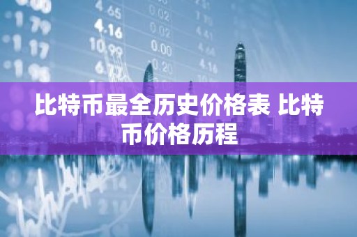 比特币最全历史价格表 比特币价格历程