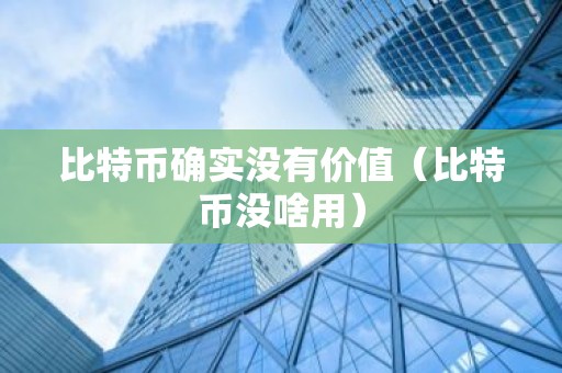 比特币确实没有价值（比特币没啥用）