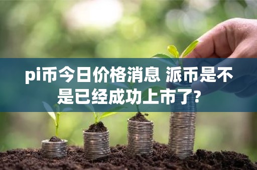 pi币今日价格消息 派币是不是已经成功上市了?