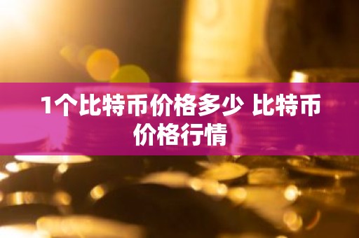 1个比特币价格多少 比特币价格行情