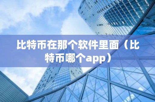 比特币在那个软件里面（比特币哪个app）