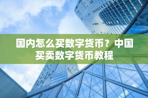 国内怎么买数字货币？中国买卖数字货币教程