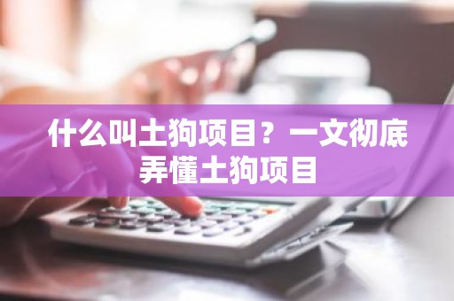 什么叫土狗项目？一文彻底弄懂土狗项目