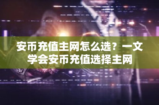 安币充值主网怎么选？一文学会安币充值选择主网