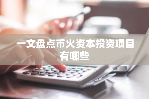 一文盘点币火资本投资项目有哪些
