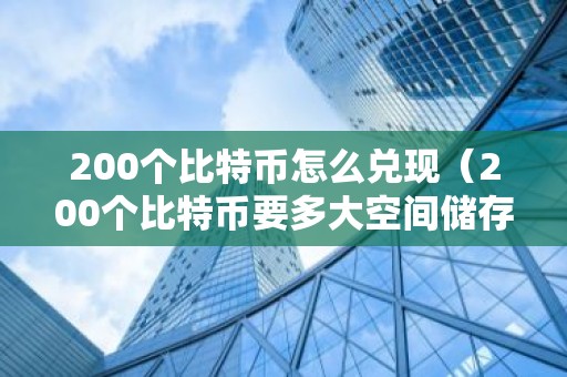 200个比特币怎么兑现（200个比特币要多大空间储存）