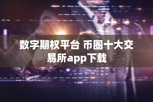 数字期权平台 币圈十大交易所app下载