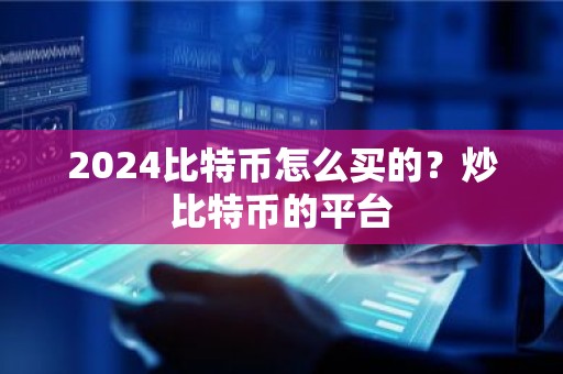 2024比特币怎么买的？炒比特币的平台
