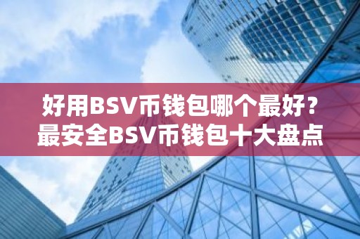 好用BSV币钱包哪个最好？最安全BSV币钱包十大盘点