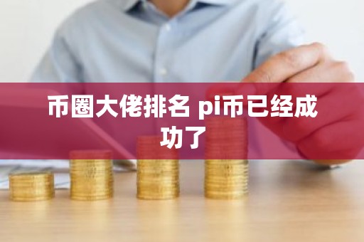 币圈大佬排名 pi币已经成功了