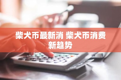 柴犬币最新消 柴犬币消费新趋势