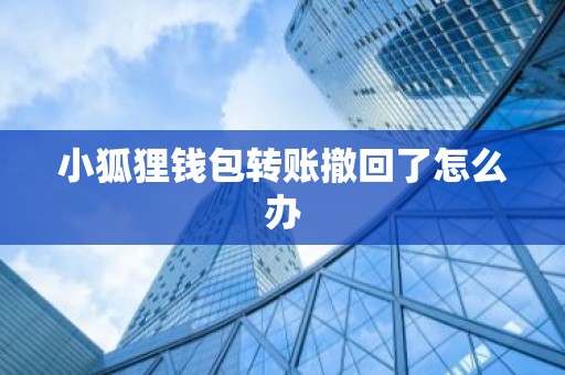小狐狸钱包转账撤回了怎么办