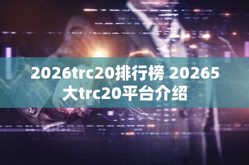 2026trc20排行榜 20265大trc20平台介绍