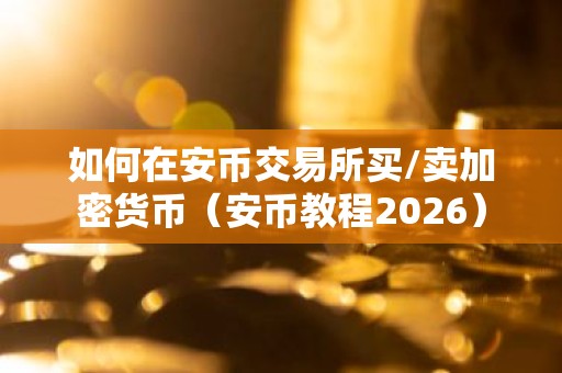 如何在安币交易所买/卖加密货币（安币教程2026）