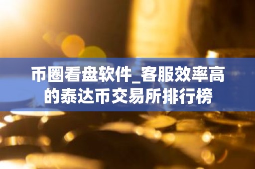 币圈看盘软件_客服效率高的泰达币交易所排行榜