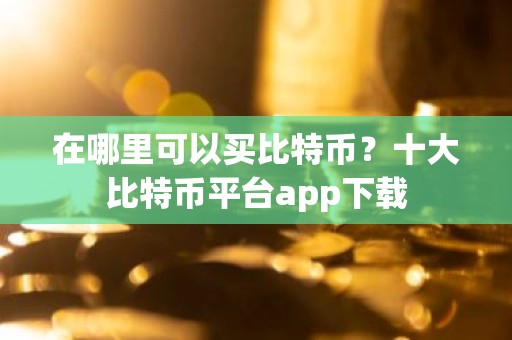 在哪里可以买比特币？十大比特币平台app下载