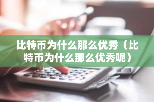 比特币为什么那么优秀（比特币为什么那么优秀呢）